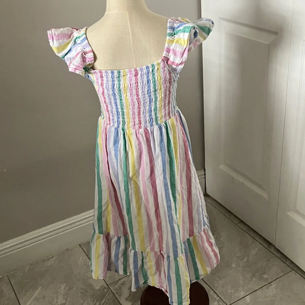 GAP Girls Multi Striped Cotton Midi Dress | L
